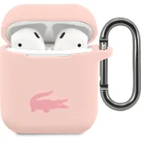 Lacoste Liquid Silicone Glossy Printing Logo Case für AirPods 1/2 Pink