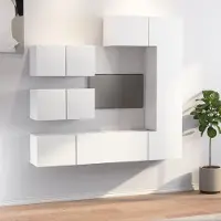 Prolenta Maison Exclusive - Ensemble de meubles TV 6 pcs Blanc Bois d'ingénierie