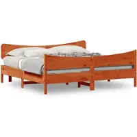 vidaXL Lit en bois massif sans matelas pin brun cireux 200x200