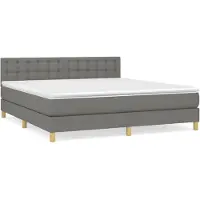 Syfax Sommier à lattes de lit avec matelas Gris foncé 180x200cm Tissu