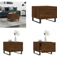 vidaXL Table basse marron aspect chêne 50x50x40 cm Bois composite - Table basse - Tables basses - Table d'appoint