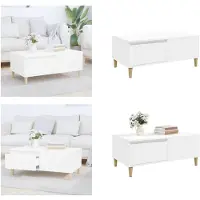 vidaXL Table basse blanche 90x50x36,5 cm Bois composite - Table basse - Tables basses - Table d'appoint - Table de salon