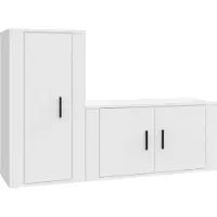 vidaXL Ensemble de 2 armoires TV blanc en bois composite