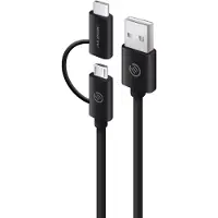 Alogic U2CMC-01BLK Ladekabel 2in1 USB-C & Micro USB 1m schwarz