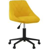 vidaXL Chaise de bureau pivotante jaune moutarde velours