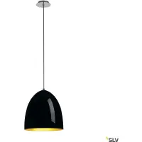 SLV - 1 Light Dome pendentif, rond, noir, doré, E27
