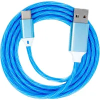 System-S Câble USB 3.1 lumineux 1 m type C mâle vers 2.0 A mâle en bleu