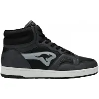 Kangaroos Baskets K-Slam Point Mid pour hommes, avec semelles intérieures amovibles, de couleur noire