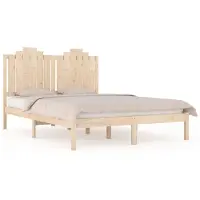 vidaXL Lit en bois massif pin 135x190 cm