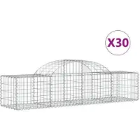 vidaXL Gabions avec arc surélevé 30 pcs. 200x50x40/60 cm Fer galvanisé