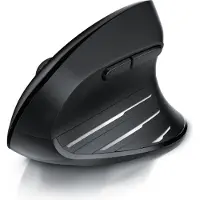 CSL Souris ergonomique , sans fil, verticale, optique, sans fil, 2,4Ghz & Bluetooth, sans effort pour le bras, 2400 dpi