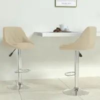 Prolenta Maison Exclusive - Lot de 2 tabourets de bar en velours crème