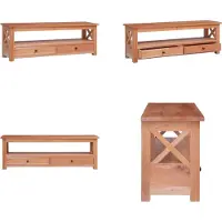 vidaXL Armoire TV 120 x 30 x 40 cm Bois massif Acajou - Armoire TV - Meubles TV - Meubles TV