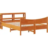 Syfax Cadre de lit et tête de lit cire marron 120x200 cm bois de pin