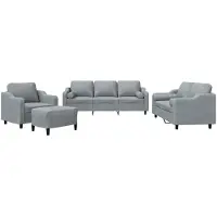 Syfax Ensemble de canapés 4 pcs coussins gris clair tissu