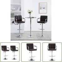 The Living Store Tabouret de bar 2 pcs. Simili cuir marron