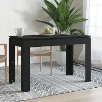 Prolenta Maison Exclusive - Table à manger noire 120x60x76 cm Matériau dérivé du bois