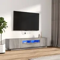 Prolenta Maison Exclusive - Ensemble de meubles TV avec lumières LED 2 pcs Sonoma gris