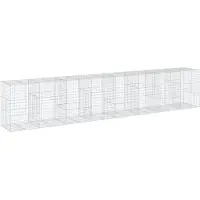 Syfax Panier gabion avec couvercle 800x100x150 cm fer galvanisé
