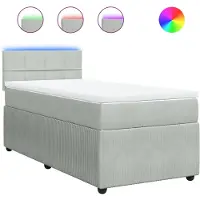 Syfax Sommier à lattes de lit et matelas Gris clair 90x200 cm Velours