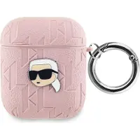 Karl Lagerfeld Monogram Karl Head Case pour Airpods 1 / 2 - Rose
