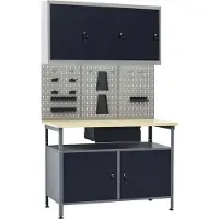 Syfax Établi avec 3 panneaux muraux et 1 armoire