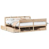 Syfax Cadre de lit sans matelas 200x200 cm bois massif de pin