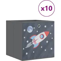 vidaXL Boîtes pliantes 10 pcs. Gris 32x32x32 cm Non-tissé