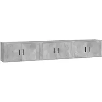Syfax Meubles TV muraux 3 pcs gris béton 80x34,5x40 cm