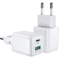 JOYROOM L-Qp303 Chargeur réseau à 2 ports Pd30W/Qc3.0 Blanc
