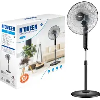 Noveen F455 Ventilateur sur pied 16"/40 cm avec télécommande Noir