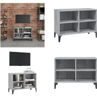 vidaXL Armoire TV avec pieds métalliques Gris Sonoma 69,5x30x50 cm - Armoire TV - Armoire TV - Armoire stéréo - Support TV