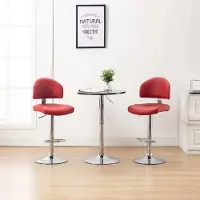 Prolenta Maison Exclusive - Lot de 2 tabourets de bar en similicuir bordeaux
