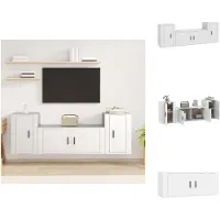 vidaXL Ensemble de meubles TV 3 pièces Blanc Matériau dérivé du bois - Meubles TV
