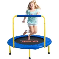 Vevor Trampoline de jardin 81x92x92 cm Trampoline pliable jusqu'à 60 kg Trampoline pour enfants bleu Intérieur/extérieur