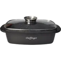 Cheffinger Alu Guss Rôtissoire ø32cm Couvercle Poêle à induction Mijoteuse Revêtement Marbre