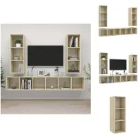 vidaXL Meubles TV muraux 4 pièces chêne Sonoma bois composite - Meubles TV