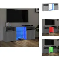 vidaXL Armoire TV avec lampes LED Gris Sonoma 120x30x50 cm - Meuble TV