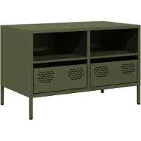 vidaXL Armoire TV vert olive 68x39x43,5 cm Acier laminé à froid