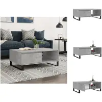 vidaXL Table basse gris béton 90x60x35 cm Bois composite - Tables basses