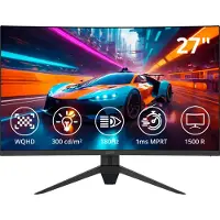 ODYS Q27-X Moniteur gaming incurvé, 27 ", WQHD, 180 Hz, 1ms, VA, HDR, 125 % sRGB