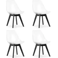 Leobert MARK chaise - transparente / pieds noirs x 4