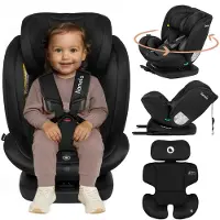 Lionelo Bastiaan i-Size Siège-auto de la naissance à 12 ans, de 0 kg à 36 kg, i-Size, Isofix + Top Tether - Noir
