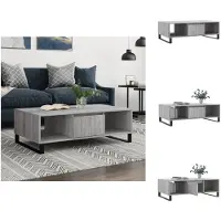 vidaXL Table basse Gris Sonoma 104x60x35 cm Bois composite - Tables basses