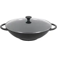 Küchenprofi Wok-Set mit Glasdeckel, 36 cm schwarz 415001037 4007371054034