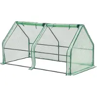 En.casa Mini-serre Nissewaard 180 x 90 x 90 cm - Serre en film plastique pour l'extérieur - Serre avec fermeture éclair et 2 fenêtres - Film maillé vert