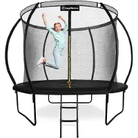 HyperMotion Trampoline Extérieur de 3 ans jusqu'à 100 Kg - - 305 cm 10FT - avec Échelle et Filet Zippé - pour la maison et le jardin