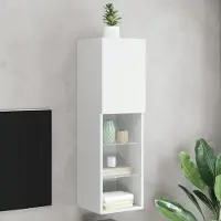 Prolenta Maison Exclusive - Meuble TV avec éclairage LED Blanc 30,5x30x102 cm