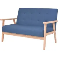 Prolenta Maison Exclusive - Canapé à 2 places Tissu Bleu
