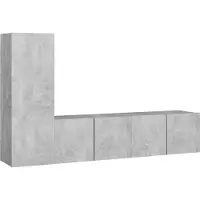Syfax Ensemble de meubles TV 3 pcs Gris béton Bois d'ingénierie